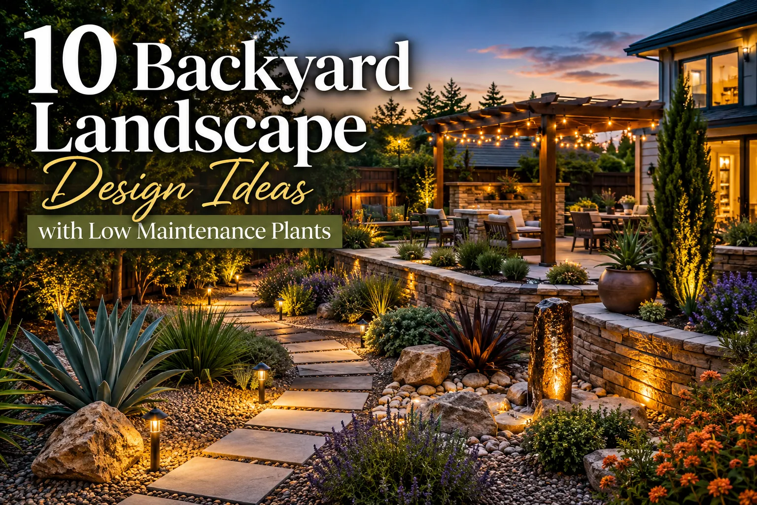 10 Backyard Landscape Design Ideas with Low Maintenance Plants